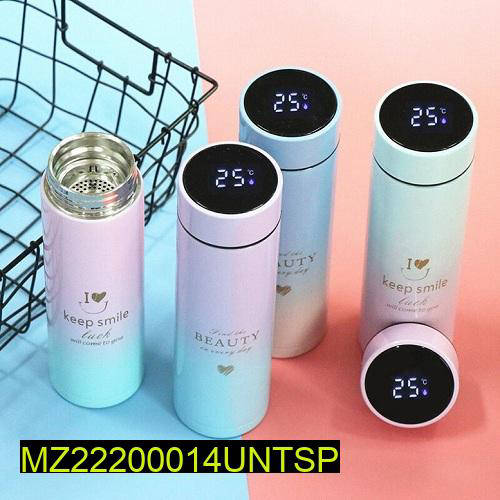 •  Material: Stainless Steel
•  LED Digital Temperature Display
•  Product Size: 500 ml
•  Package Includes: 1 x Water Bottle
•  High Quality Stainless Steel Capacity and Insulation
•  Keeps Water Warm/Cold For 12 Hours
•  Real Time Temperature Sensor
•