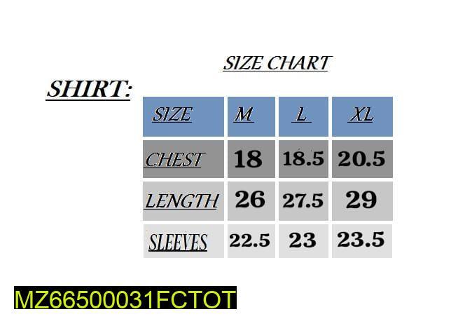 •  Fabric: Micro Interlock
•  Product Type: Sublimation T-Shirt
•  Pattern: Printed
•  Sleeves: Full
•  Available Sizes: Medium, Large, X Large
•  Medium: Length 26 Inches, Chest: 18 Inches, Sleeves: 22.5 Inches
•  Large: Length 27.5 Inches, Chest: 18.5 I