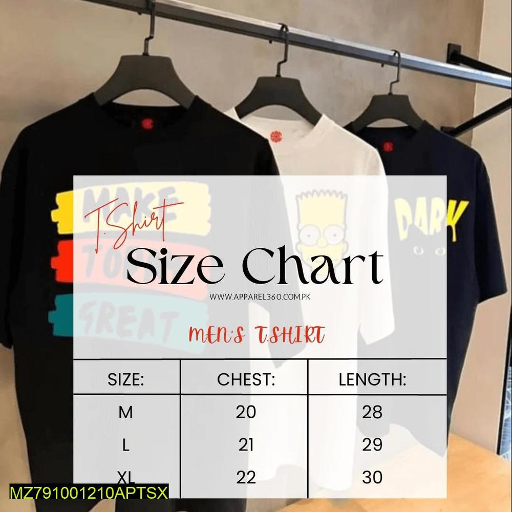 •  Fabric: Cotton Jersey
•  Product Type: T-Shirt
•  Pattern: Plain
•  Available Sizes: Medium, Large, X-Large
•  Medium: Length 28 Inches, Chest: 20 Inches, Lenght: 28
•  Large: Length 29 Inches, Chest: 21 Inches, Shoulder: 18 Inches
•  X-Large: Length 3